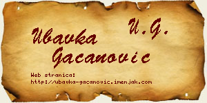Ubavka Gačanović vizit kartica